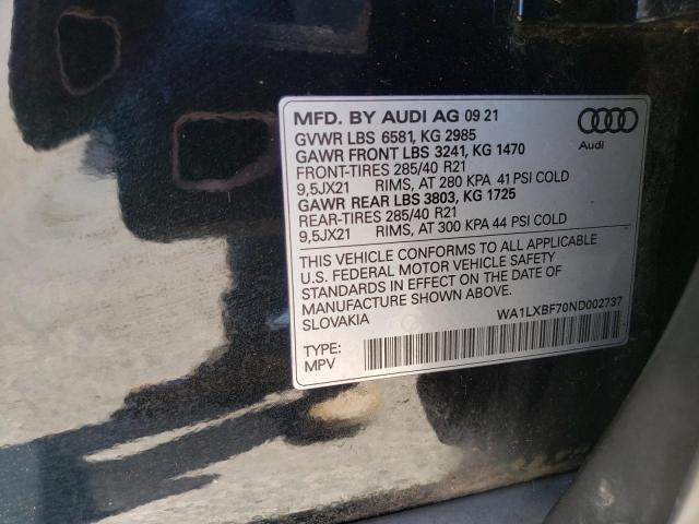 VIN WA1LXBF70ND002737 2022 Audi Q7, Premium Plus no.13