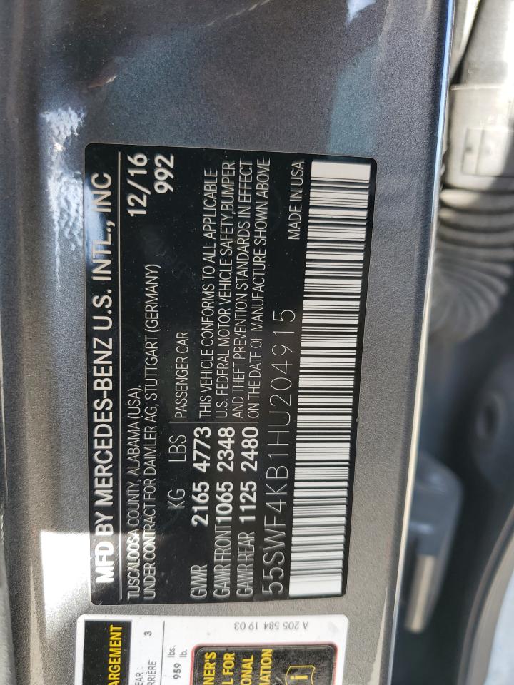 55SWF4KB1HU204915 2017 Mercedes-Benz C 300 4Matic