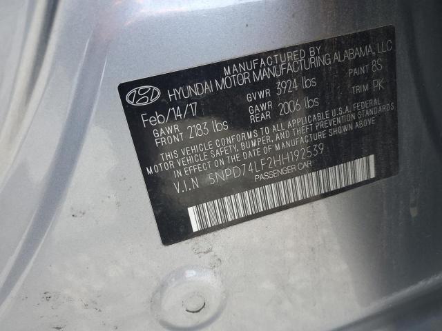 2017 HYUNDAI ELANTRA SE - 5NPD74LF2HH192539