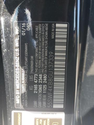 2016 Mercedes-Benz C 300 4Matic VIN: 55SWF4KB8GU137339 Lot: 61517524