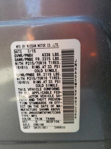 2015 NISSAN ROGUE SELE - JN8AS5MTXFW672366