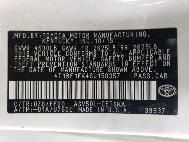 VIN 4T1BF1FK4GU150357 2016 Toyota Camry, LE no.13