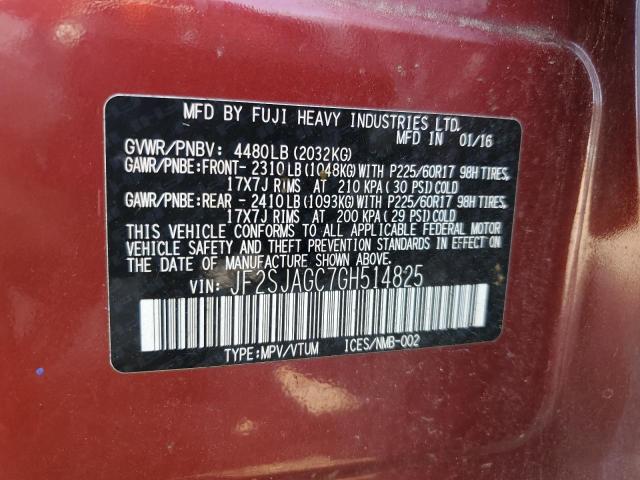 2016 SUBARU FORESTER 2 - JF2SJAGC7GH514825