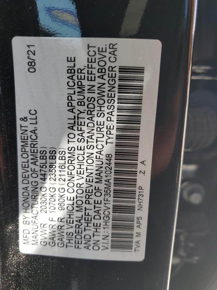 1HGCV1F35MA102448 2021 Honda Accord Sport