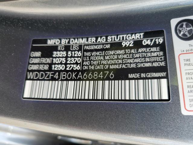 WDDZF4JB0KA668476 2019 Mercedes-Benz E 300