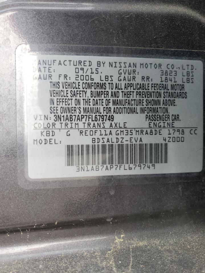 3N1AB7AP7FL679749 2015 Nissan Sentra S