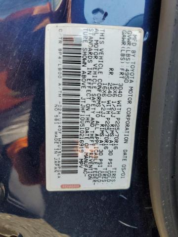 2001 Lexus Rx 300 VIN: JTJHF10U510216919 Lot: 62467484