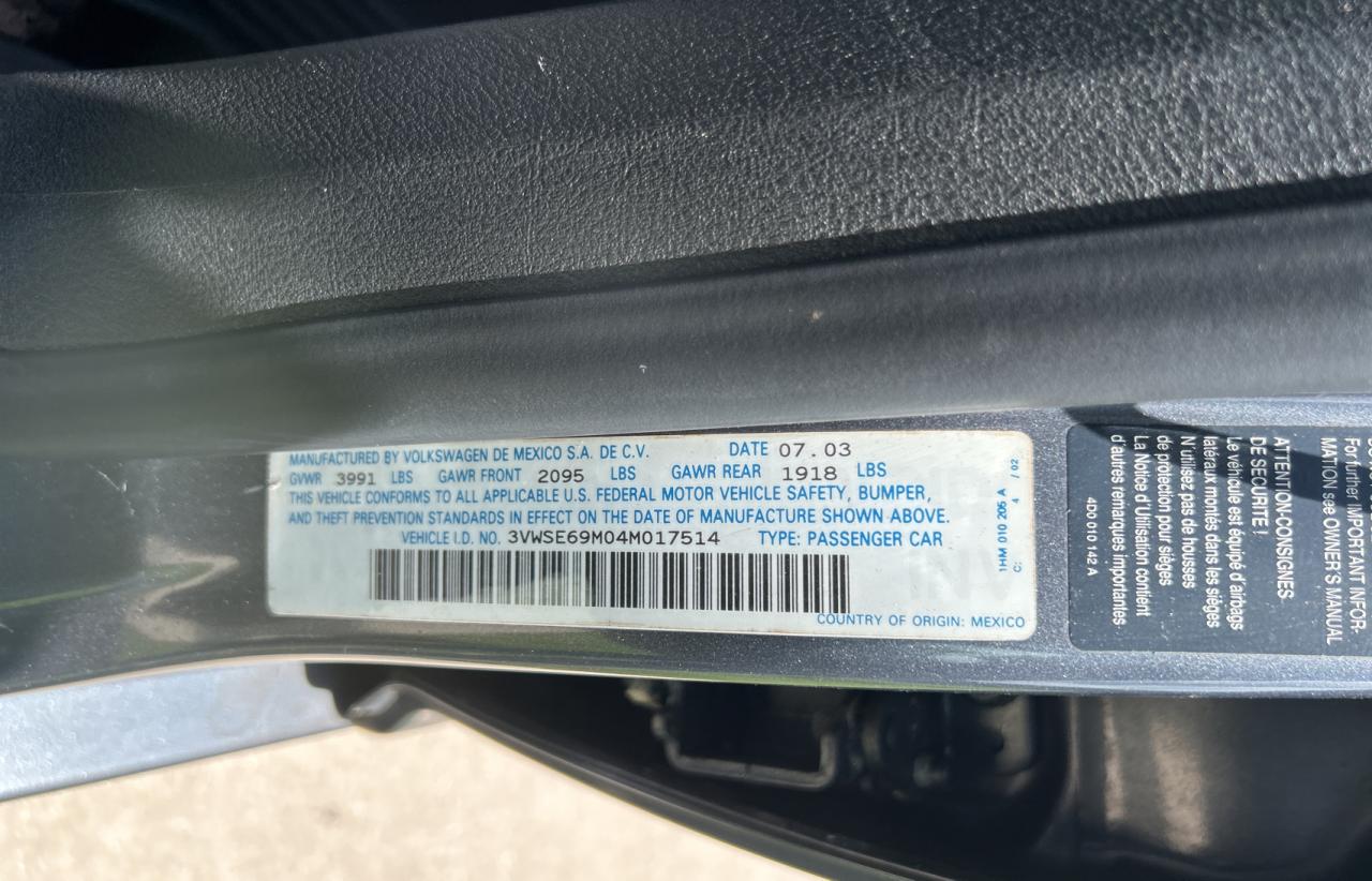 3VWSE69M04M017514 2004 Volkswagen Jetta Gls