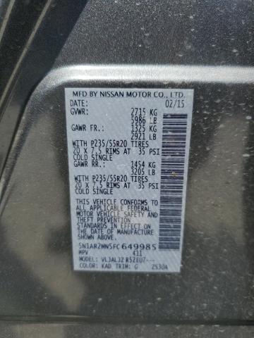 2015 NISSAN PATHFINDER - 5N1AR2MN5FC649985