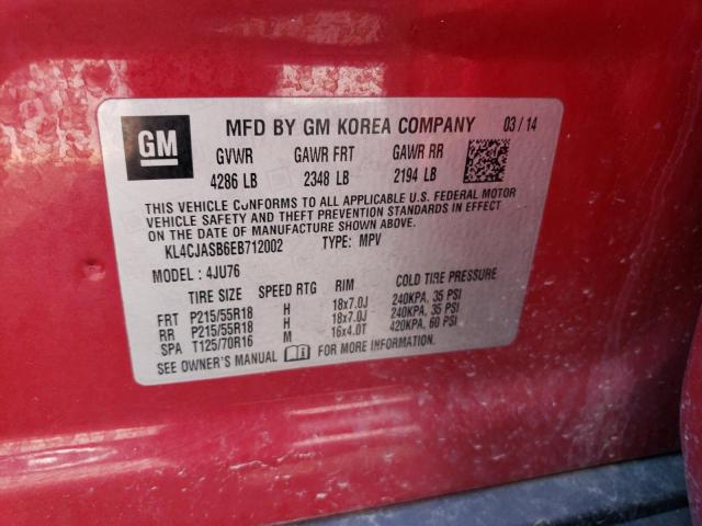 VIN KL4CJASB6EB712002 2014 Buick Encore no.13