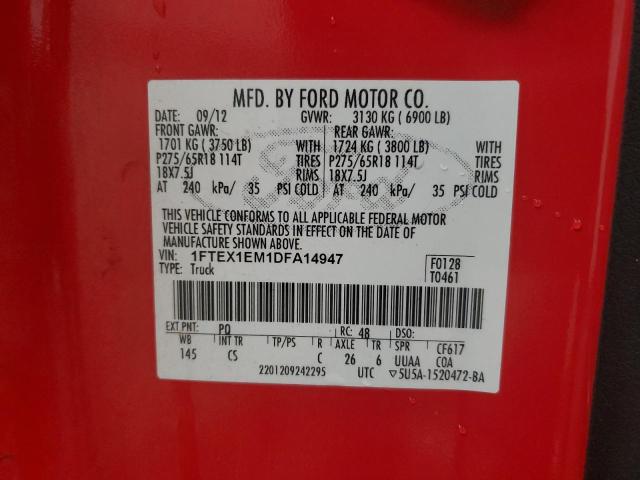 2013 FORD F150 SUPER 1FTEX1EM1DFA14947  64669864