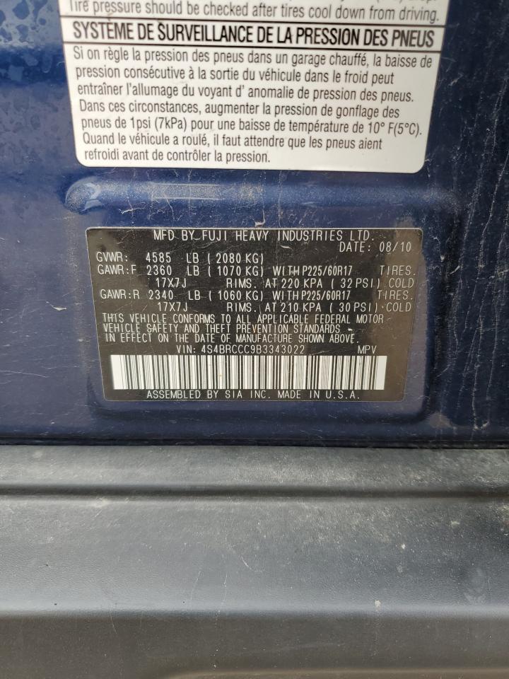 4S4BRCCC9B3343022 2011 Subaru Outback 2.5I Premium