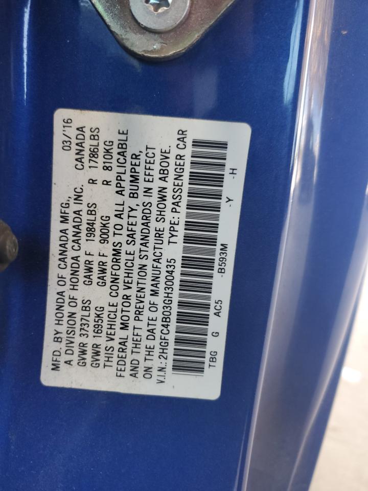 2HGFC4B03GH300435 2016 Honda Civic Lx 2HGFC4B03GH300435 2016 Honda Civic Lx