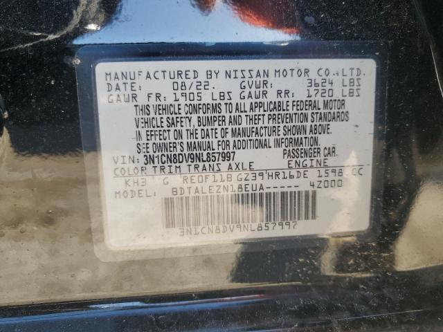 2022 Nissan Versa S VIN: 3N1CN8DV9NL857997 Lot: 61312914