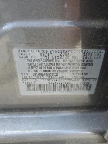 2017 Nissan Sentra S VIN: 3N1AB7AP0HY334200 Lot: 62190864