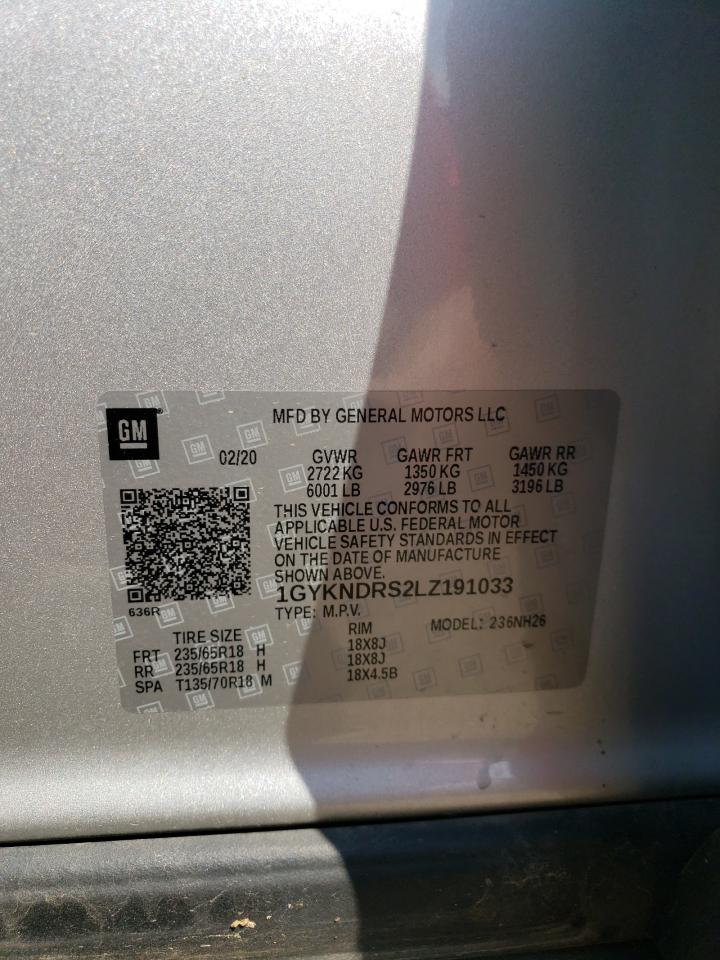 1GYKNDRS2LZ191033 2020 Cadillac Xt5 Premium Luxury