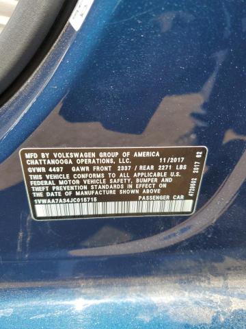 2018 Volkswagen Passat S VIN: 1VWAA7A34JC015715 Lot: 61677744