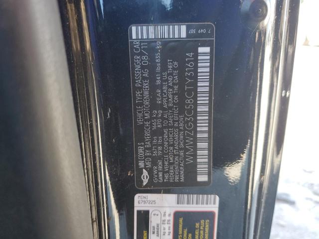 2012 Mini Cooper S Clubman VIN: WMWZG3C58CTY31614 Lot: 61444754