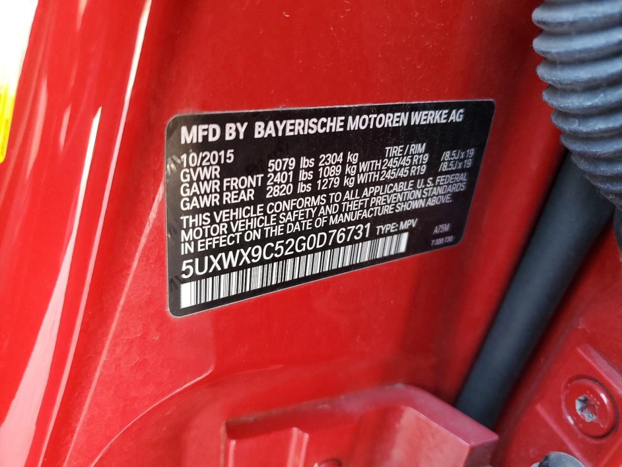 5UXWX9C52G0D76731 2016 BMW X3 xDrive28I