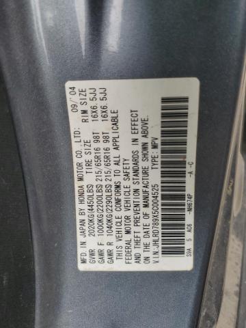 2005 Honda Cr-V Se VIN: JHLRD789X5C004525 Lot: 62040884