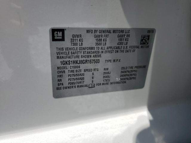 2016 GMC Yukon Xl Denali VIN: 1GKS1HKJ8GR167503 Lot: 61480094