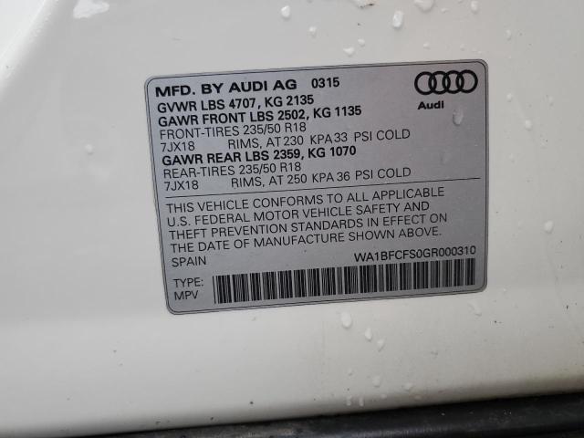 WA1BFCFS0GR000310 2016 Audi Q3 Premium Plus