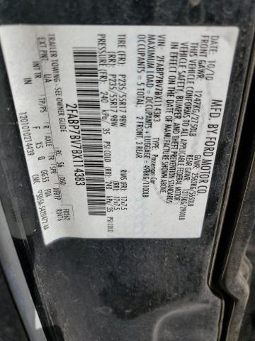 2011 Ford Crown Victoria Police Interceptor VIN: 2FABP7BV7BX114383 Lot: 60522964