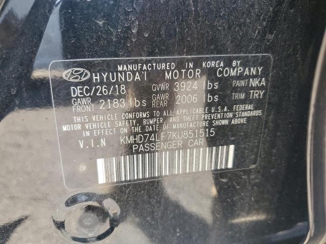 2019 Hyundai Elantra Se VIN: KMHD74LF7KU851515 Lot: 61111394