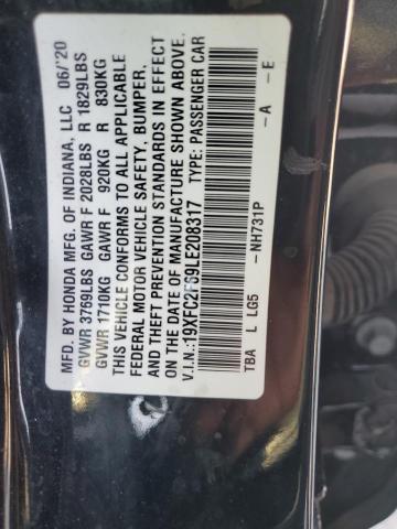 2020 HONDA CIVIC LX - 19XFC2F69LE208317