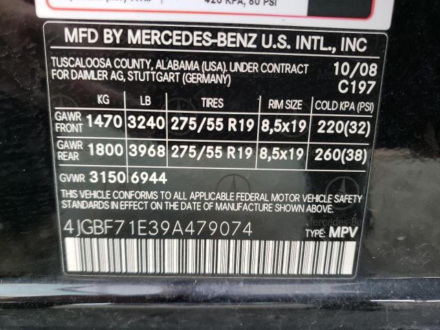 2009 Mercedes-Benz Gl 450 4Matic VIN: 4JGBF71E39A479074 Lot: 63540874