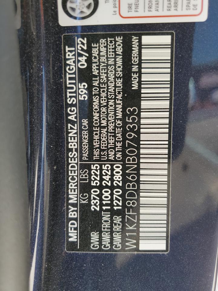 W1KZF8DB6NB079353 2022 Mercedes-Benz E 350