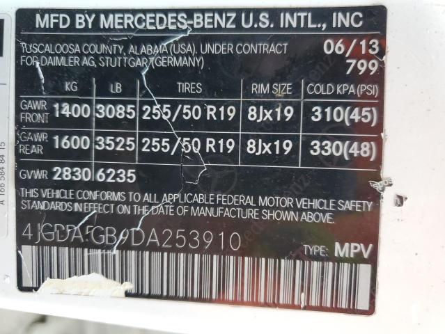 VIN 4JGDA5JB9DA253910 2013 Mercedes-Benz ML-Class, 350 no.13