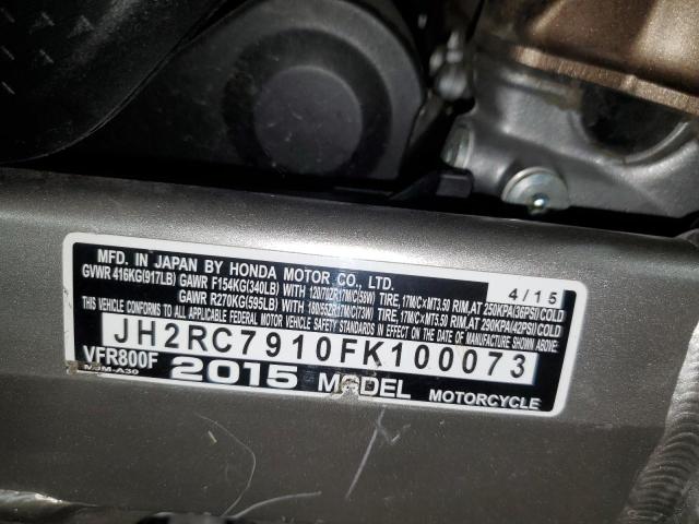2015 HONDA VFR800 F JH2RC7910FK100073