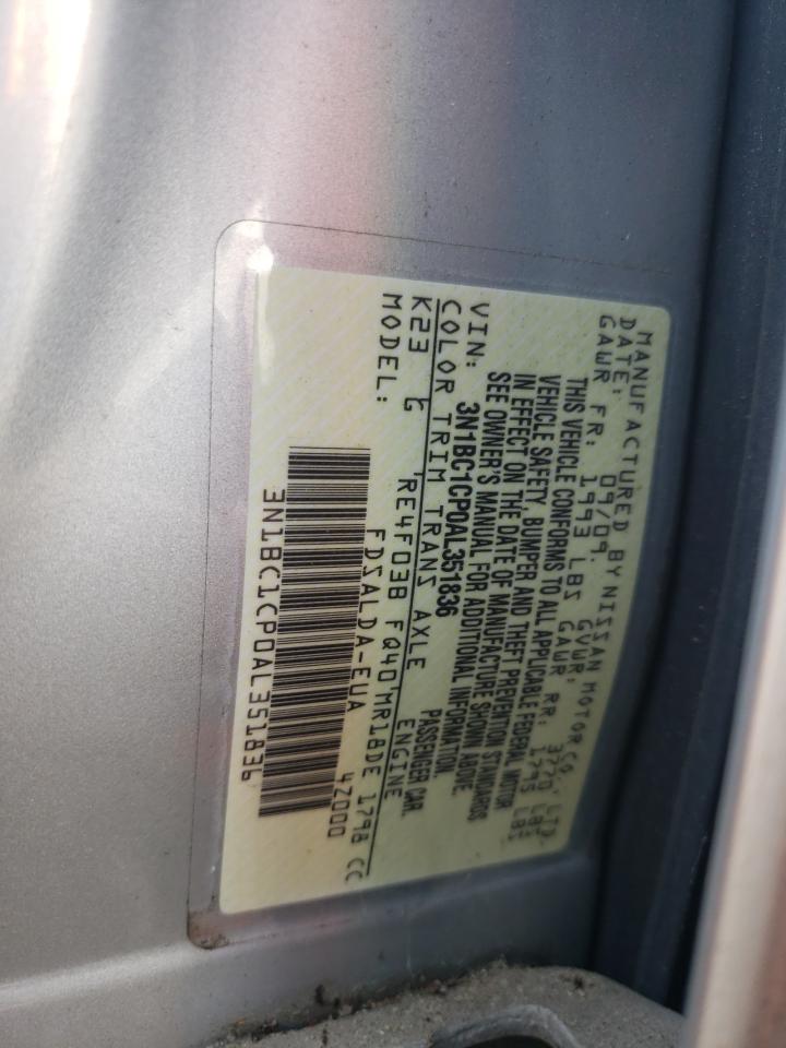 3N1BC1CP0AL351836 2010 Nissan Versa S