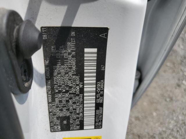 2011 Lexus Rx 350 VIN: 2T2BK1BA3BC118448 Lot: 61744624