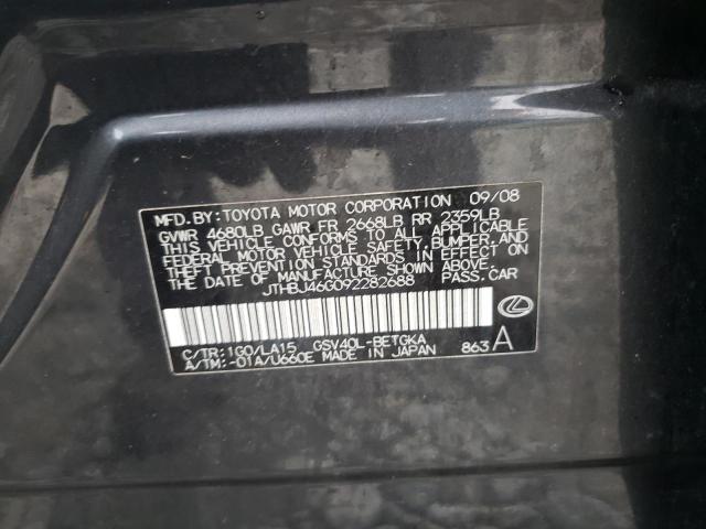 2009 Lexus Es 350 VIN: JTHBJ46G092282688 Lot: 61618574