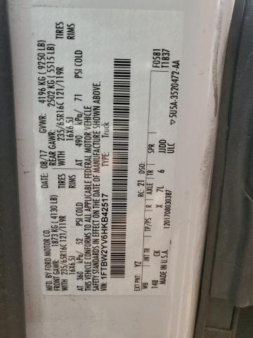 2017 FORD TRANSIT T- - 1FTBW2YV6HKB42517