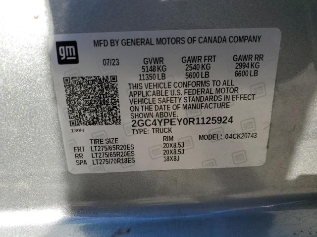 2024 CHEVROLET SILVERADO - 2GC4YPEY0R1125924