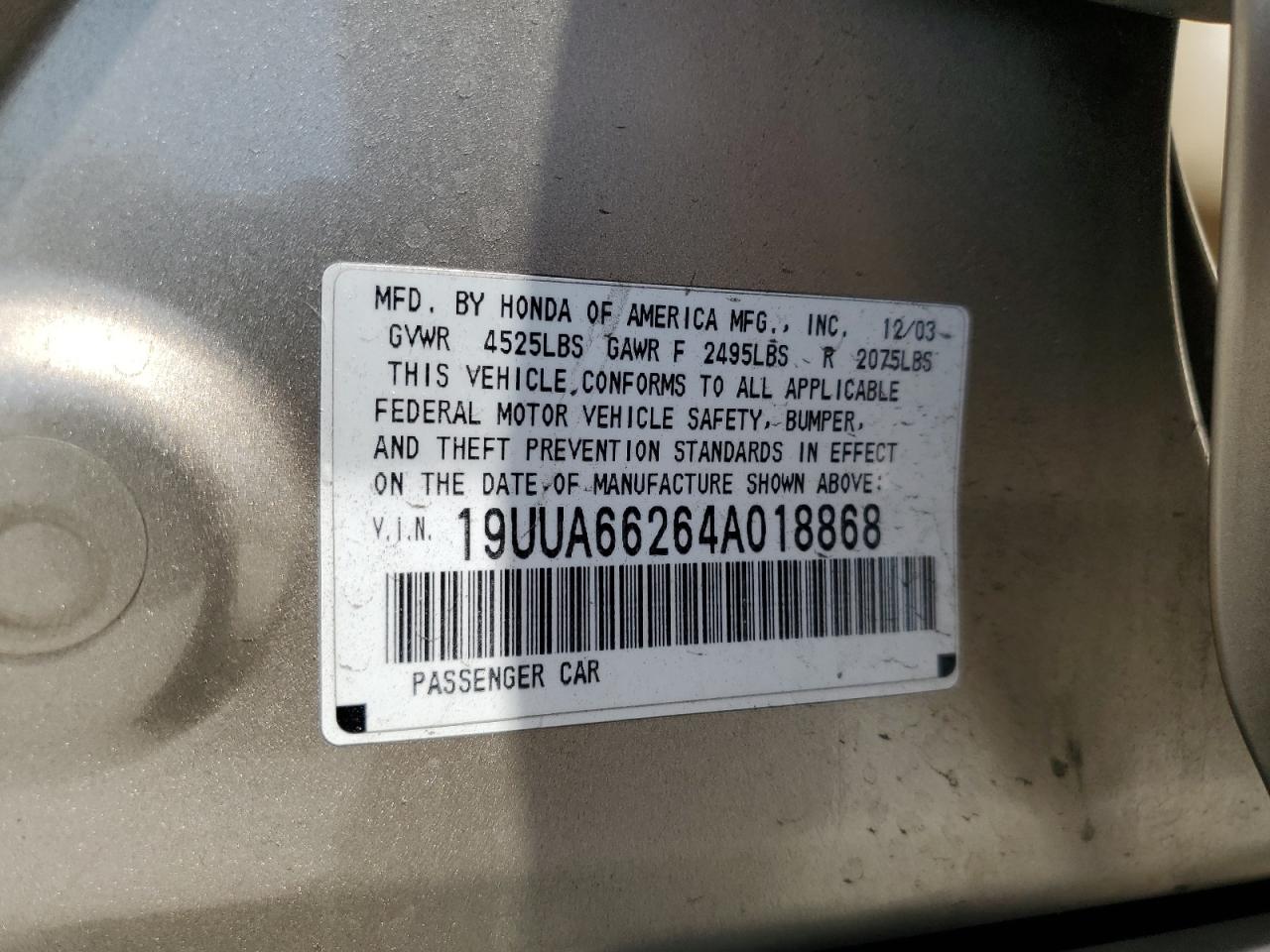 19UUA66264A018868 2004 Acura Tl