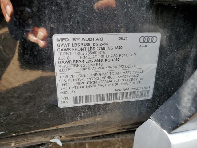 VIN WA1AAAFY5M2117548 2021 Audi Q5, Premium no.13