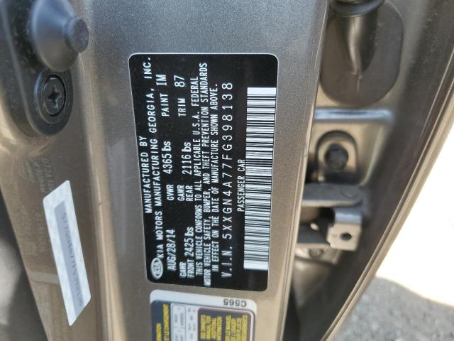 2015 Kia Optima Ex VIN: 5XXGN4A77FG398138 Lot: 62455734