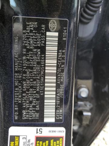 VIN 4T1C11AK7MU546644 2021 Toyota Camry, LE no.12