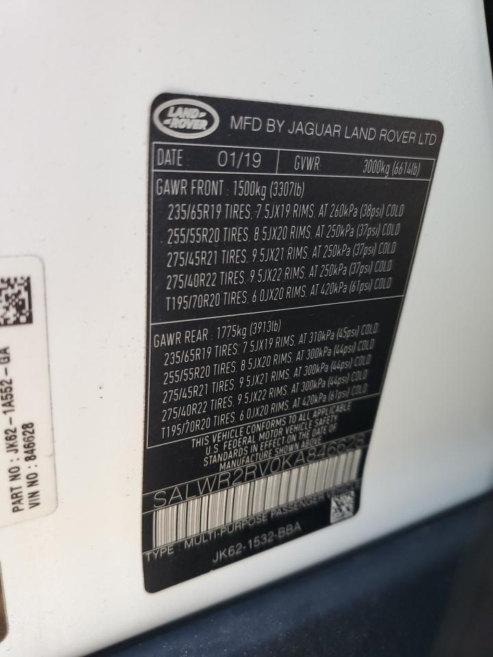 SALWR2RV0KA846628 2019 Land Rover Range Rover Sport Hse