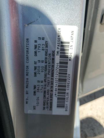 2005 Mazda 3 Hatchback VIN: JM1BK343251237244 Lot: 62238224