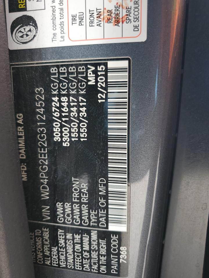 WD4PG2EE2G3124523 2016 Mercedes-Benz Metris