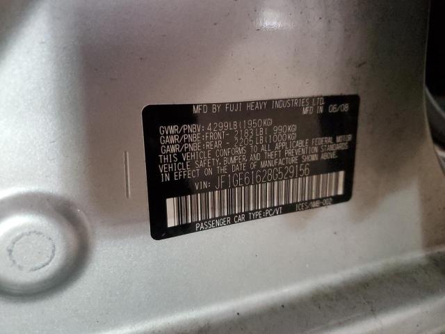 2008 Subaru Impreza 2.5I VIN: JF1GE61628G529156 Lot: 61247414