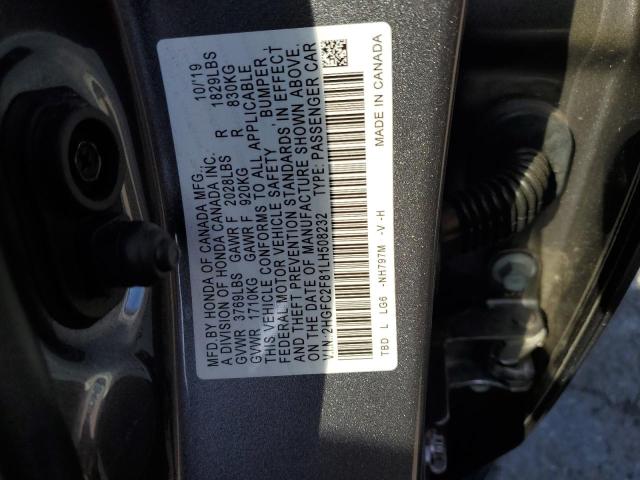 2020 Honda Civic Sport VIN: 2HGFC2F81LH508232 Lot: 61904734