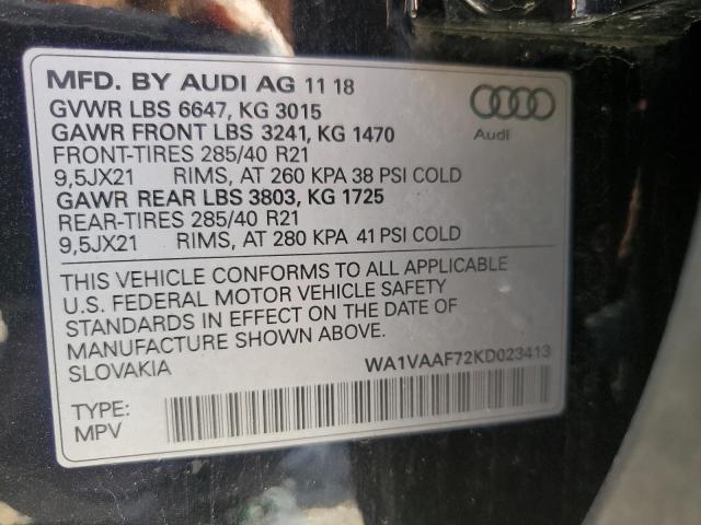 VIN WA1VAAF72KD023413 2019 Audi Q7, Prestige no.14