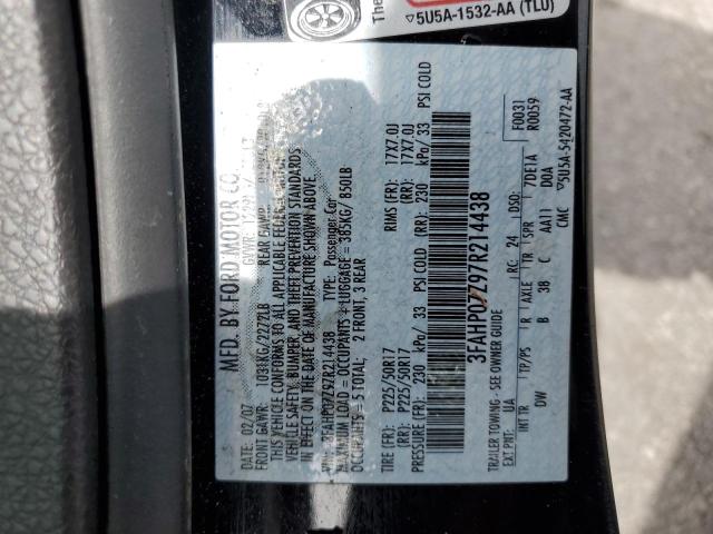 2007 Ford Fusion Se VIN: 3FAHP07Z97R214438 Lot: 62456994