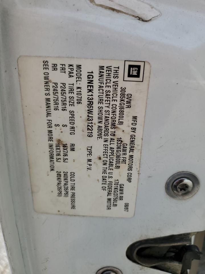 1GNEK13R6WJ312219 1998 Chevrolet Tahoe K1500